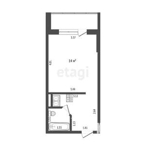 Студия квартира, вторичка, 22м2, 7/9 этаж