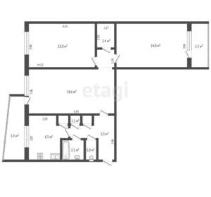 3-к квартира, вторичка, 64м2, 6/9 этаж