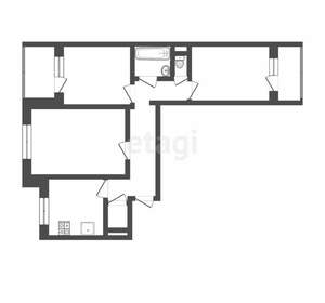 3-к квартира, вторичка, 64м2, 1/10 этаж