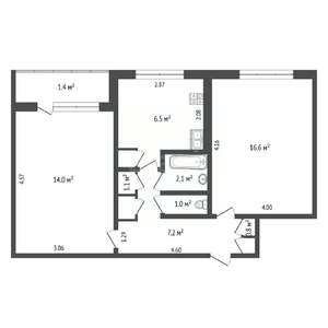 2-к квартира, вторичка, 49м2, 3/9 этаж