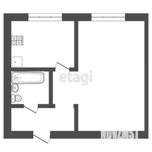 1-к квартира, вторичка, 35м2, 6/6 этаж