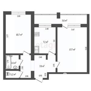2-к квартира, вторичка, 47м2, 6/9 этаж