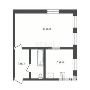 1-к квартира, вторичка, 31м2, 2/2 этаж