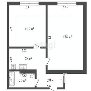 2-к квартира, вторичка, 41м2, 8/9 этаж