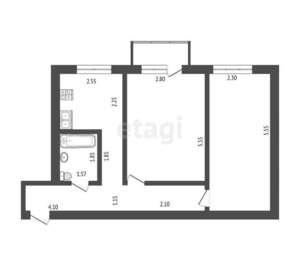 2-к квартира, вторичка, 43м2, 3/4 этаж