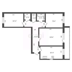 3-к квартира, вторичка, 66м2, 7/10 этаж