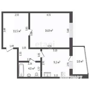 1-к квартира, вторичка, 41м2, 8/14 этаж