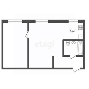 2-к квартира, вторичка, 39м2, 4/4 этаж