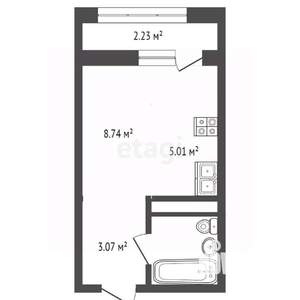 Студия квартира, вторичка, 22м2, 7/9 этаж