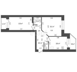 2-к квартира, вторичка, 54м2, 5/5 этаж