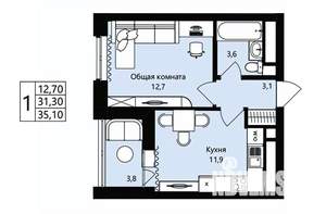1-к квартира, вторичка, 31м2, 2/18 этаж