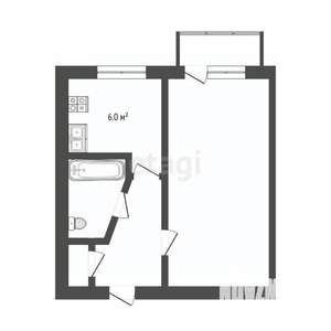 1-к квартира, вторичка, 30м2, 3/5 этаж