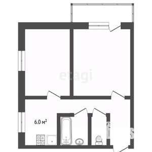 2-к квартира, вторичка, 43м2, 1/5 этаж