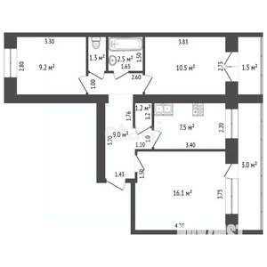 3-к квартира, вторичка, 57м2, 5/9 этаж