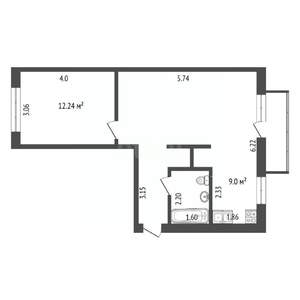 2-к квартира, вторичка, 50м2, 4/5 этаж