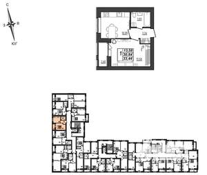 1-к квартира, вторичка, 33м2, 4/9 этаж