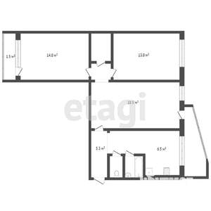 3-к квартира, вторичка, 64м2, 9/9 этаж