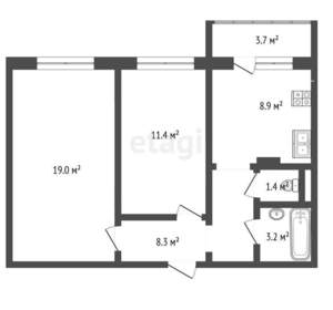 2-к квартира, вторичка, 54м2, 5/11 этаж