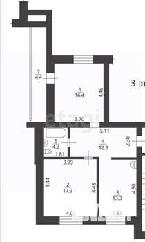 2-к квартира, вторичка, 63м2, 3/9 этаж