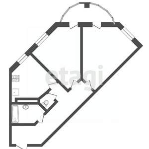 2-к квартира, вторичка, 60м2, 2/9 этаж