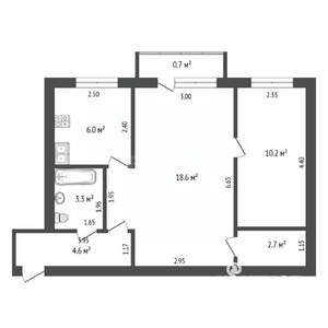 2-к квартира, вторичка, 45м2, 4/5 этаж