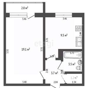 1-к квартира, вторичка, 37м2, 10/10 этаж