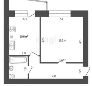1-к квартира, вторичка, 38м2, 9/10 этаж
