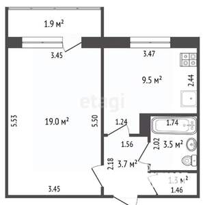 1-к квартира, вторичка, 37м2, 3/10 этаж