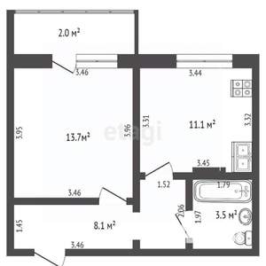 1-к квартира, вторичка, 36м2, 4/10 этаж