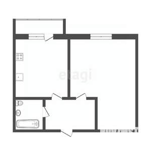 1-к квартира, вторичка, 41м2, 1/10 этаж