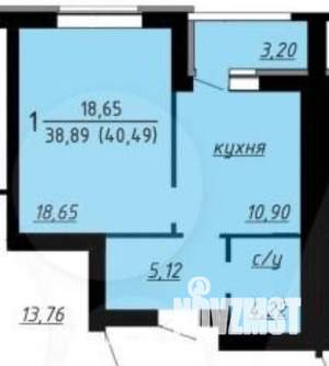 1-к квартира, вторичка, 41м2, 5/9 этаж