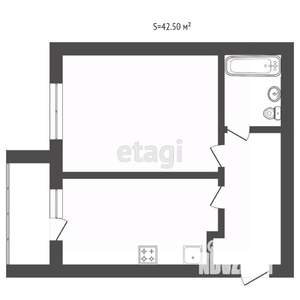 1-к квартира, вторичка, 45м2, 8/14 этаж