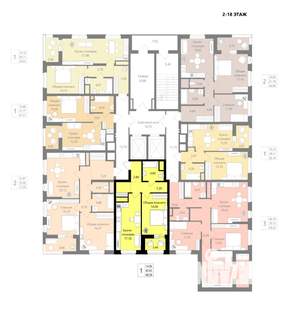 1-к квартира, вторичка, 46м2, 6/18 этаж