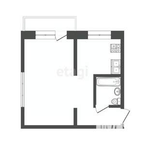 1-к квартира, вторичка, 33м2, 4/4 этаж