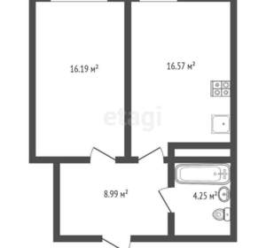 1-к квартира, вторичка, 37м2, 1/9 этаж