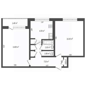 2-к квартира, вторичка, 49м2, 8/9 этаж