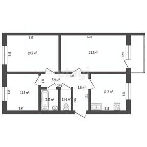 3-к квартира, вторичка, 78м2, 3/10 этаж