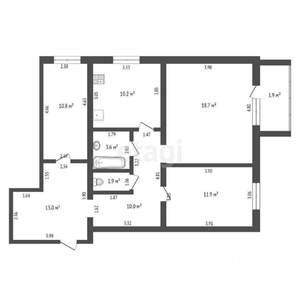 3-к квартира, вторичка, 80м2, 1/5 этаж