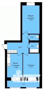 2-к квартира, строящийся дом, 67м2, 5/12 этаж