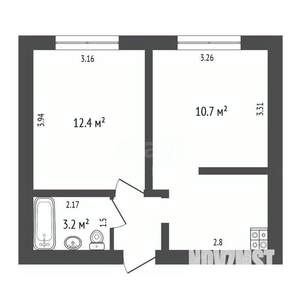 2-к квартира, вторичка, 31м2, 2/5 этаж