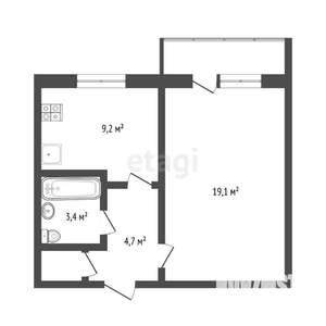 1-к квартира, вторичка, 38м2, 1/10 этаж