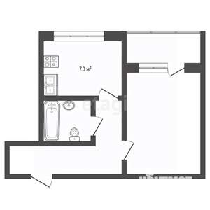 1-к квартира, вторичка, 34м2, 6/9 этаж