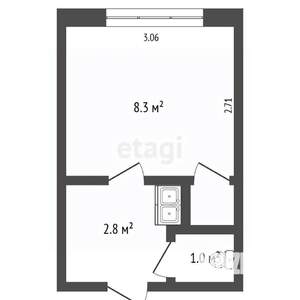 Студия квартира, вторичка, 13м2, 2/5 этаж