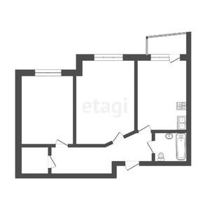 2-к квартира, вторичка, 55м2, 4/15 этаж