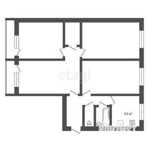 4-к квартира, вторичка, 81м2, 2/4 этаж