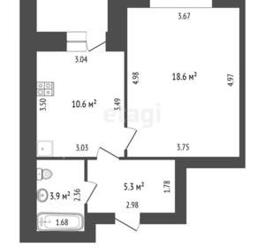 1-к квартира, вторичка, 40м2, 6/10 этаж