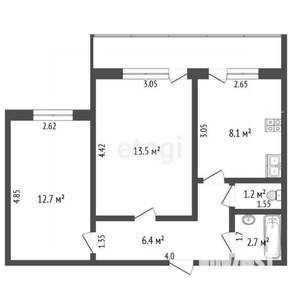 2-к квартира, вторичка, 45м2, 6/10 этаж
