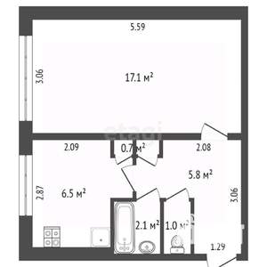 1-к квартира, вторичка, 33м2, 4/5 этаж