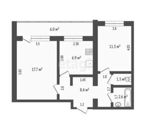 2-к квартира, вторичка, 48м2, 2/5 этаж