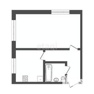 1-к квартира, вторичка, 30м2, 1/5 этаж